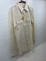 New Men’s California RanchWear  Yellow Strip Long Sleeve Pearl Snap Large M-58
