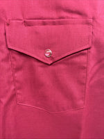 New Men’s White Horse Burgundy Short Sleeve Pearl Snap Large CC-44