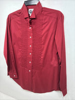 New Western Collection Red Long Sleeve Button Up English Shirt Size 14 LL-95
