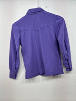 New Women’s Western Fashion Purple Long Sleeve Button Up Size 12 MM-71