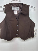 New Women’s Dickson Jenkins Brown Button Up Vest Size 8 TT-115