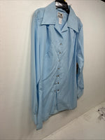 New Women’s Dickson Jenkins Blue Long Sleeve Pearl Snap Size 34 MM-100