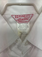 New Women’s H Bar C White Deigned Long Sleeve Pearl Snap Size 10 KK-32