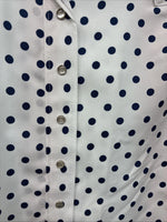 New Women’s Dickson Jenkins Blue Polkadot Long Sleeve Pearl Snap Size 30 MM-58
