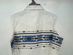 New Women’s White Aztec Cumberland Outfitters Cut Off Button Up Shirt M 3B-51