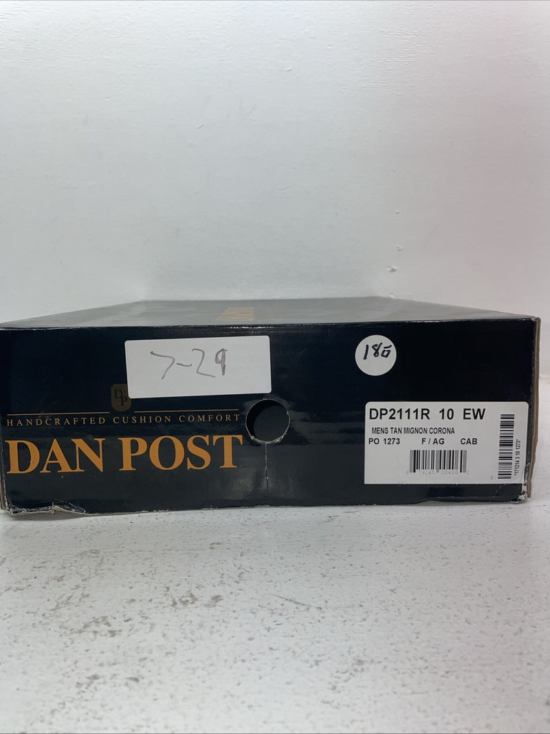 New Men’s Brown Dan Post Cowboy Boots. 2111 R 10 E W. 7-29