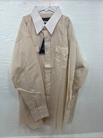 New Men’s Panhandle Slim Tan Stripe Long Sleeve Button Up Medium M-38