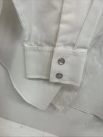 New Women’s Country Charmers White Rose Design Long Sleeve Pearl Snap XL GG-52