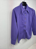 New Women’s Western Fashions Purple long Sleeve Button up Size 14 YY-14