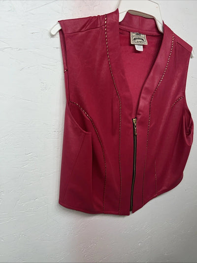 New Women’s 1849 Authentic Ranchwear Pink Western Show Vest Medium WW-73