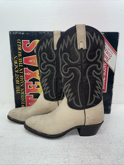 New Men’s Cream Texas Brand Cowboy Boots. M 629 7.5 7 1/2 D. 1-84