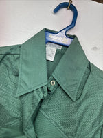 New Women’s Panhandle Slim Green Long Sleeve Pearl Snap Size 30 LL-58