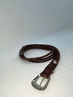 New Brown Genuine Leather Braided Rope 30” Belt #02/4703 NN-55