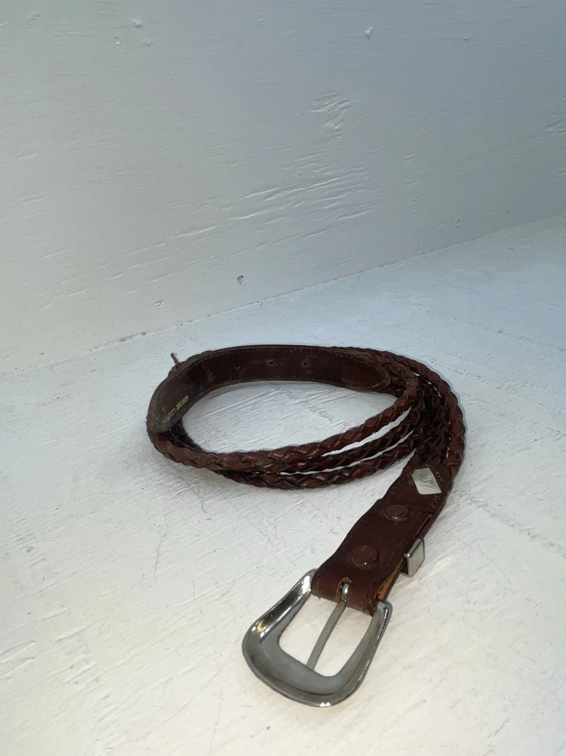 New Brown Genuine Leather Braided Rope 30” Belt #02/4703 NN-55