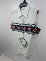 New Women’s Cumberland White Designed Short Sleeve Pearl Snap MM-70