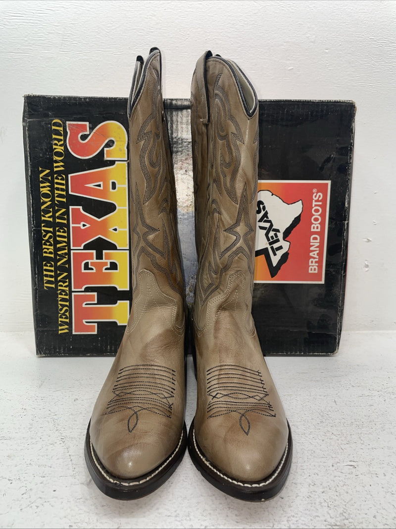 New Men’s Brown Texas Brand Cowboy Boots. 7808 9.5 9 1/2 D. 5-30