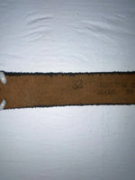 New Black Genuine Leather Beaded 32” Belt Z-136