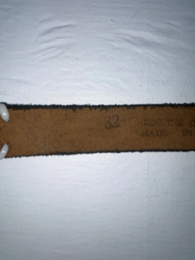 New Black Genuine Leather Beaded 32” Belt Z-136