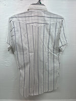 New Men’s Panhandle Slim White Stripe Short Sleeve Pearl Snap 15.5 Medium V-20