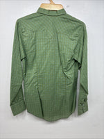 New Men’s Panhandle Slim Green Plaid Long Sleeve Pearl Snap Size 12 KK-61