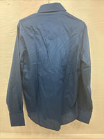 New Women’s Champion Western Blue Designed Long Sleeve Pearl Snap 16 Large T-88