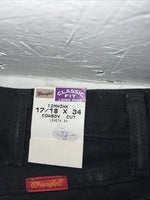 New Men’s Black Cowboy Cut Classic Fit Wrangler Denim Jeans. 17/18x34 F-31