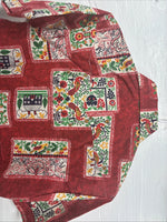 New Men’s Panhandle Slim Red Designed Short Sleeve Pearl Snap 15 Medium T-85