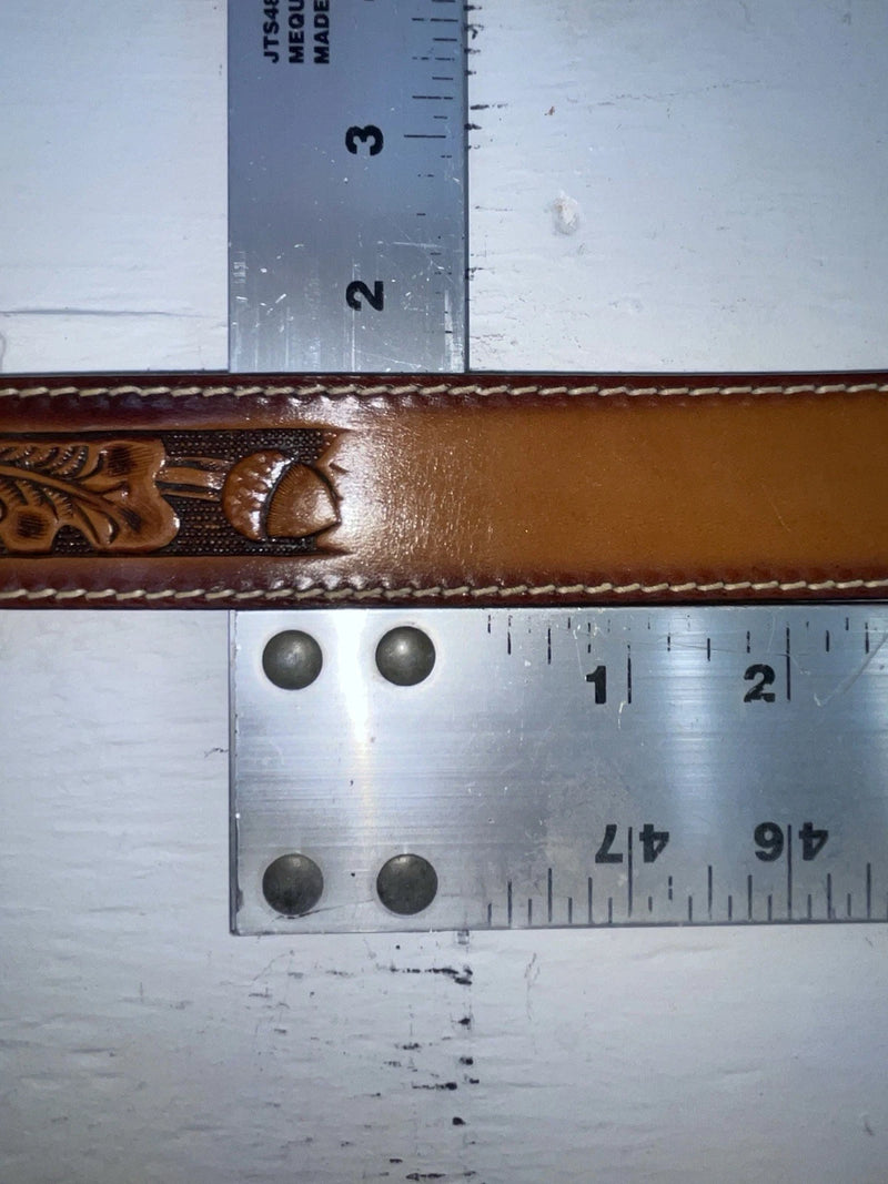 New Brown Genuine Leather Perkies Tooled 20” Belt #601 NN-89