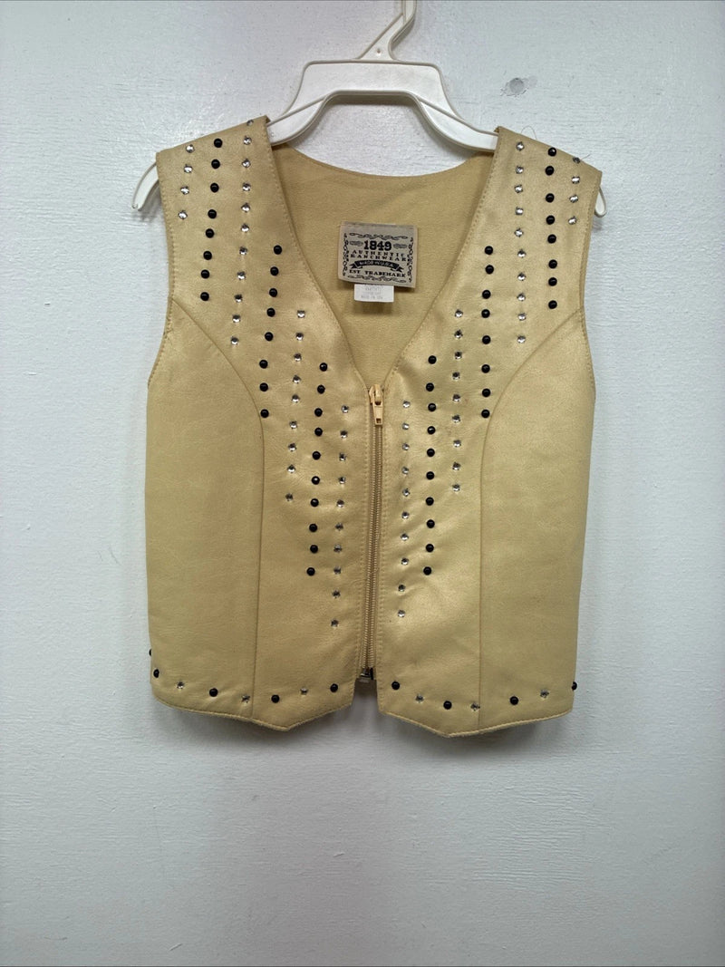 New Kids 1848 RanchWear Yellow Gem Zip Up Vest Sleeveless Size XS TT-110