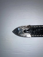 New Black Genuine Leather Tooled 28” Belt #101 Z-132