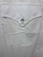 New Men’s ELY Cattleman White Long Sleeve Pearl Snap 16.5 X 36 Large CC-38