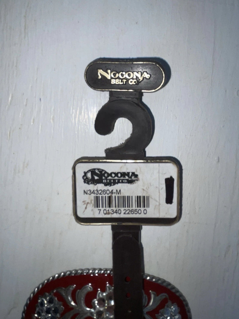 New Red Genuine Leather Nocona Silver Bling M Belt #N3432604 Z-101