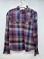 New Women’s Ranch & Town Plaid Long Sleeve Button Up Size 36 MM-128