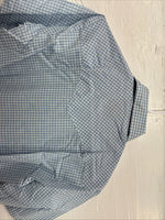New Men’s Western Shirts Blue Checkered Short Sleeve Pearl Snap Small J-72