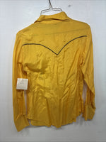 New Women’s Pioneer Wear Yellow Blue Long Sleeve Button Up Medium YY-77