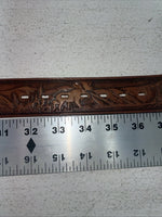 New Brown Genuine Leather Wildlife Tooled Belt 34” #6380 Z-7