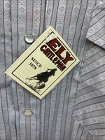 New Men’s ELY Cattleman Gray deigned Long Sleeve Pearl Snap 18 X 36 2XL F-74