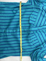 New Women’s H Bar C Blue Stripe Long Sleeve Button Up Size 10 MM-14