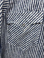 New Men’s Dickson Jenkins Blue White Stripe Long Sleeve Pearl Snap Medium T-90