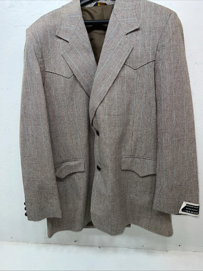 New Men’s Pioneer Wear Brown Suit Jacket 46L #12016 HH-608