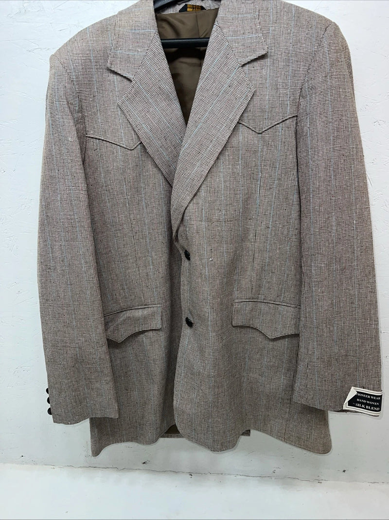 New Men’s Pioneer Wear Brown Suit Jacket 46L #12016 HH-608