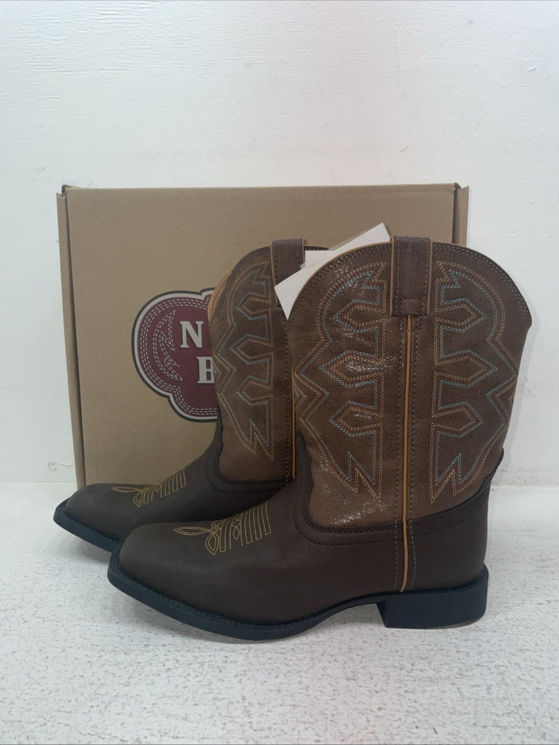 New Youth Brown Nocona Cowboy Boots. N K 5053 5.5 5 1/2 D. 2-146