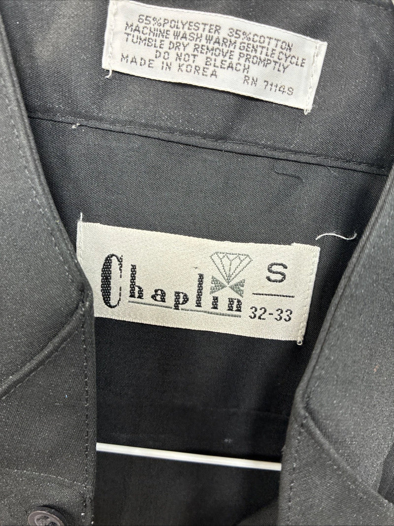 New Chaplin Black Long Sleeve Bottom Up English Shirt Small DD-139