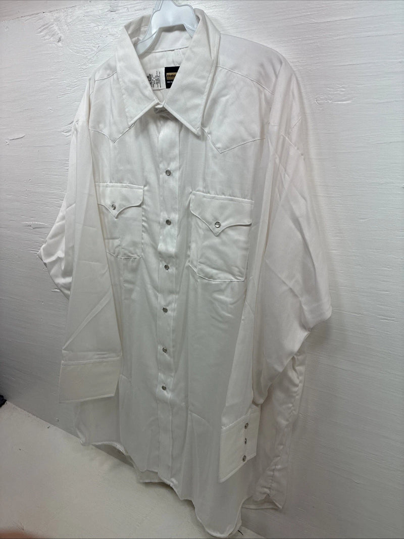 New Men’s Panhandle Slim White Long Sleeve Pearl Snap 18.5 2XL AA-114