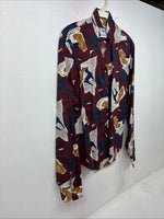 New Women’s Cowboy Threads Multicolor Design Long Sleeve Button Up Small MM-69