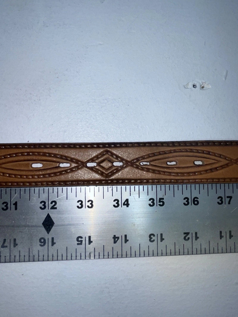 New Brown Genuine Leather Wrangler Tooled 34” Belt #5080/17 Z-39