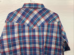 New Men’s ELY Cattleman Purple Multicolor Plaid Short Sleeve Pearl Snap XL R-54