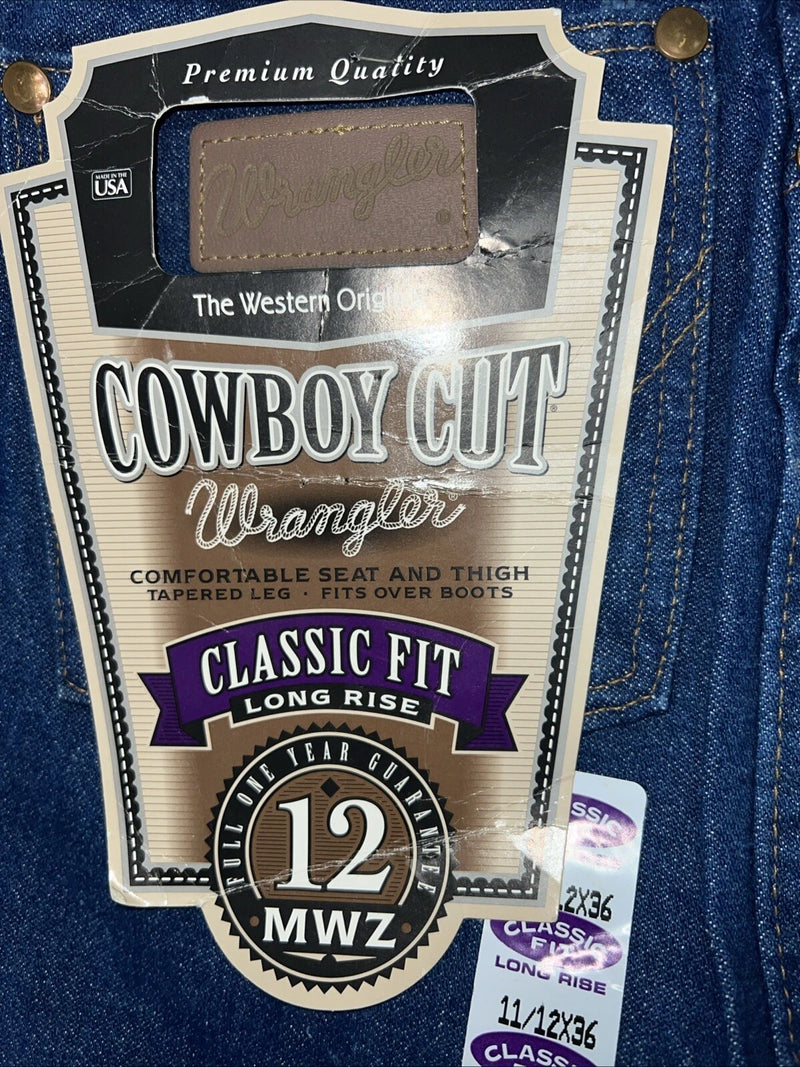 New Men’s Cowboy Cut Wrangler Classic Fit Denim Jeans. 11/12-36 F-35