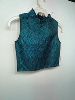 New Women’s Blue 1849 Authentic Ranchwear Cut Off Zip Up Vest XS #77872 3B-71