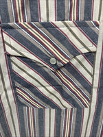 New Men’s ELY Cattleman Multicolor Stripe Short Sleeve Pearl Snap XLT R-67